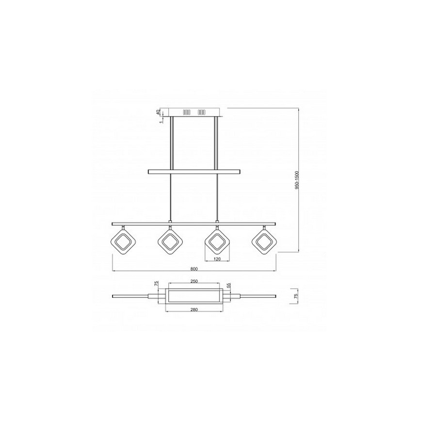Trio - Підвісна LED люстра PARADOX 4xLED/4,3W/230V