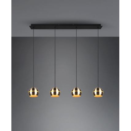 Trio - Підвісна люстра FLETCHER 4xE14/40W/230V латунь