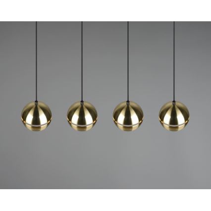 Trio - Підвісна люстра FLETCHER 4xE14/40W/230V латунь