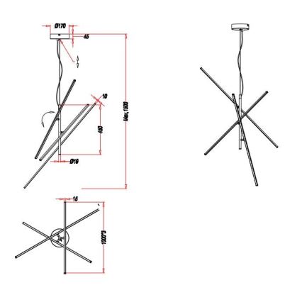 Trio - Підвісна світлодіодна люстра з регулюванням яскравості TIRIAC 3xLED/8,5W/230V біла