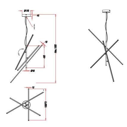 Trio - Підвісна світлодіодна люстра з регулюванням яскравості TIRIAC 3xLED/8,5W/230V