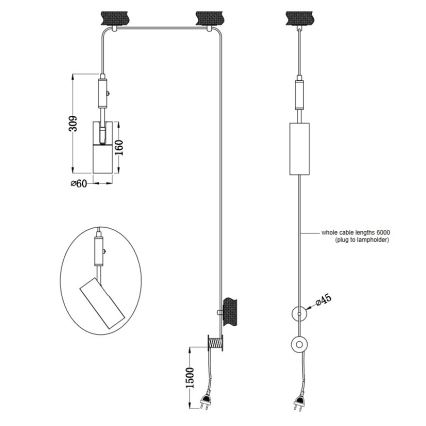 Trio - Подвесная люстра CARLA 1xGU10/35W/230V