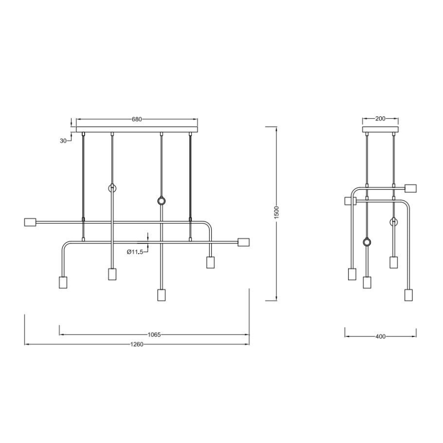 Trio - Подвесная люстра CONNOR 8xE27/10W/230V