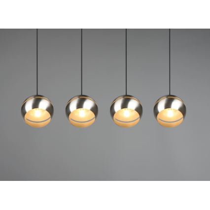 Trio - Подвесная люстра FLETCHER 4xE14/40W/230V матовый хром
