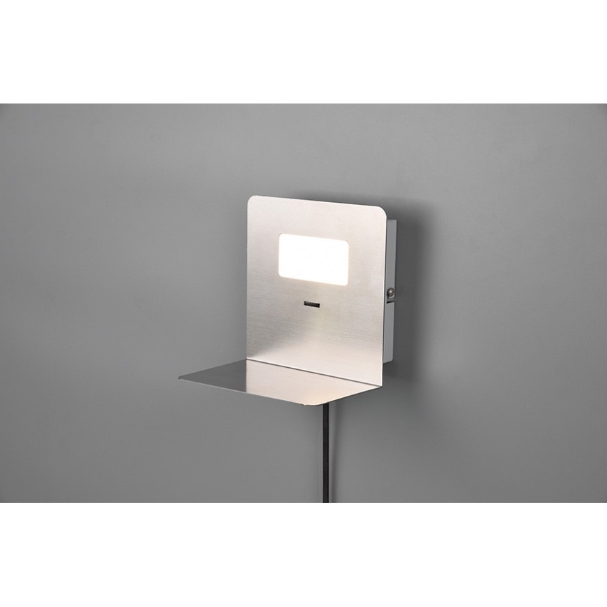 Trio - Светодиодный настенный светильник с полкой ALOFT LED/3W/230V + USB-порт