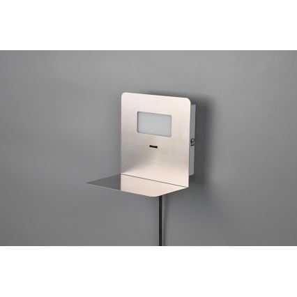 Trio - Светодиодный настенный светильник с полкой ALOFT LED/3W/230V + USB-порт
