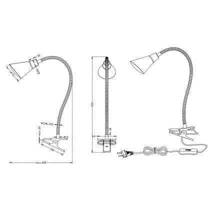 Trio - Світлодіодна лампа з затискачем PRETO LED/4,1W/230V