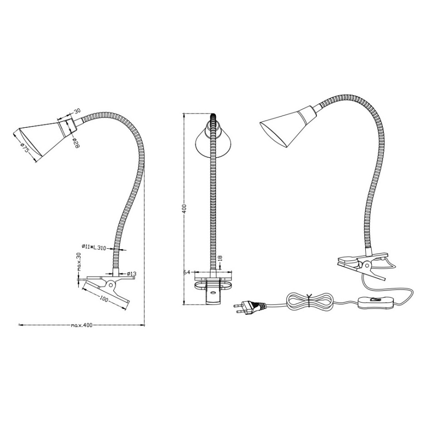 Trio - Світлодіодна лампа з затискачем PRETO LED/4,1W/230V