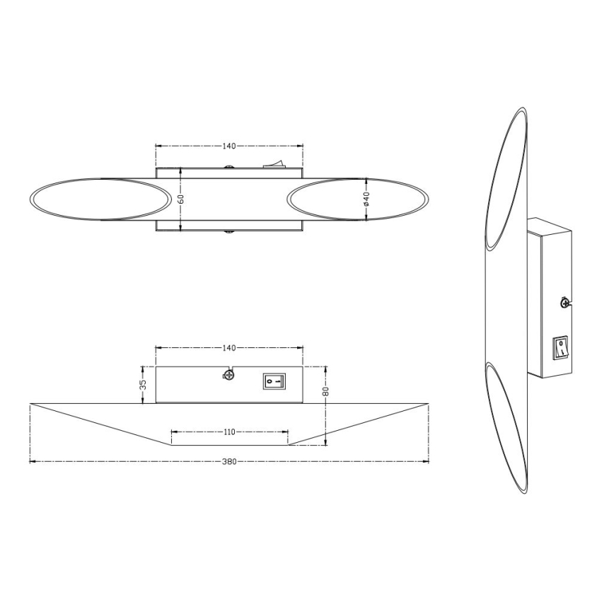 Trio - Світлодіодний настінний світильник BOLERO 2xLED/3,1W/230V CRI 90 матовий хром