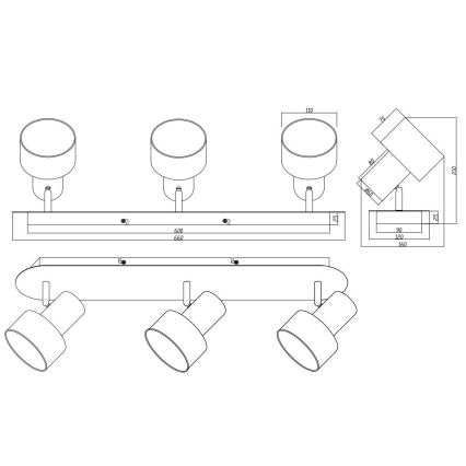 Trio - Точковий світильник WAILER 3xGU10/5W/230V матовий хром