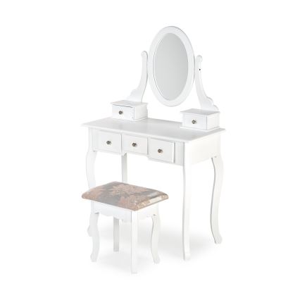 Туалетный столик SARA 80x130 см + табурет 45x37 см белый