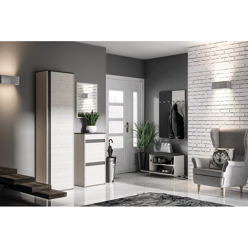 Тумба для обуви CALLA 47x70 см белый/серый