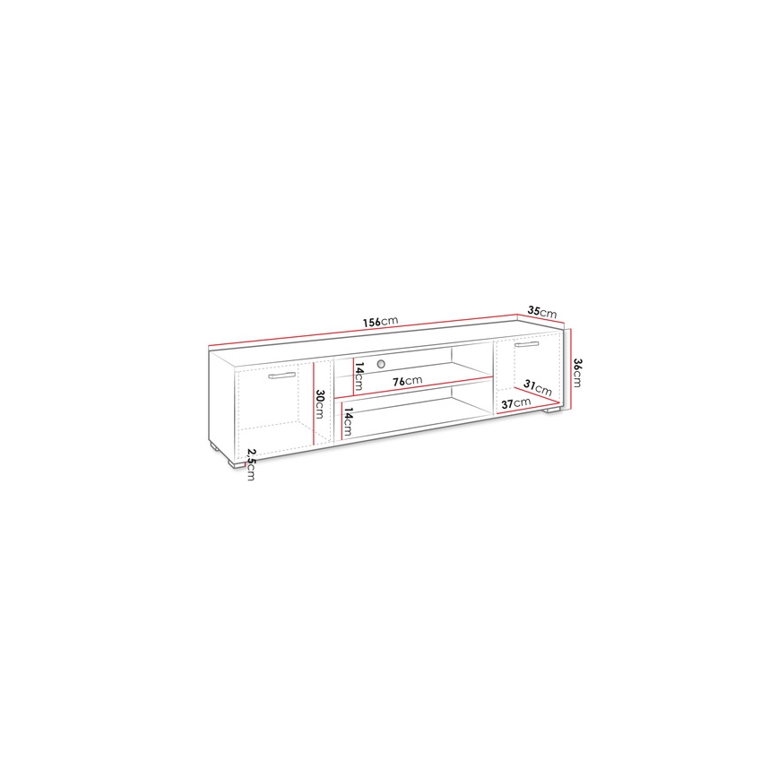 Тумба для ТВ GIMREN 36x156 см белый