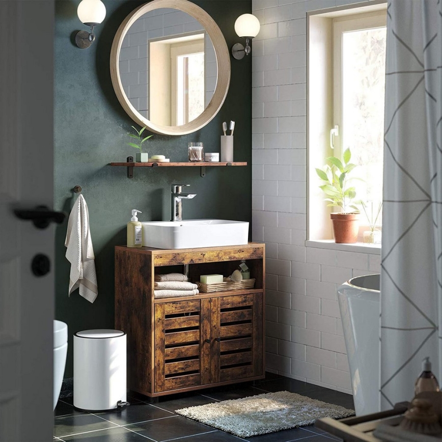 Тумба для ванной RENE, коричневая