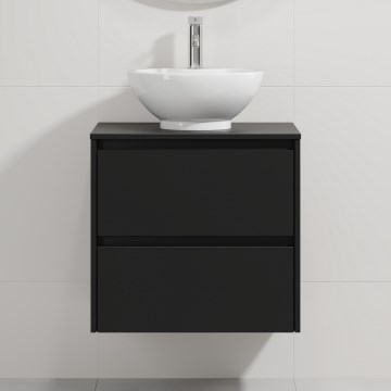 Тумба для ванной с раковиной TRONDHEIM/DRAMMEN 60x57x46 см черная/белая