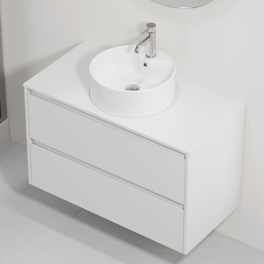 Тумба для ванной с раковиной TRONDHEIM/VIKEDAL 90x57x46 см белая