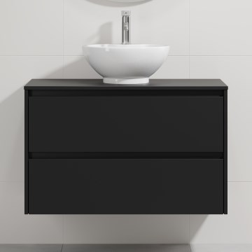 Тумба для ванной с умывальником TRONDHEIM/DRAMMEN 90x57x46 cm чёрная/белая