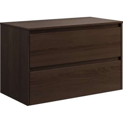 Тумба для ванної з умивальником TRONDHEIM/LJORDAL 90x57x46 cm горіх/латунь