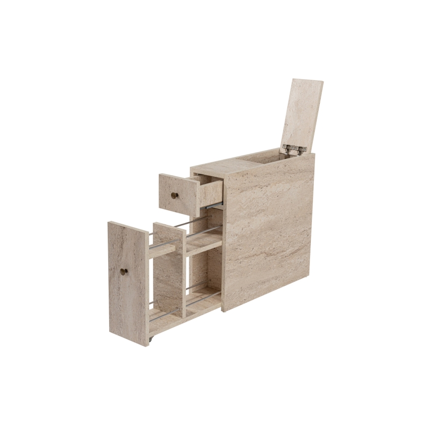 Тумба для ванної кімнати MELODY, мармуровий декор, бежевий