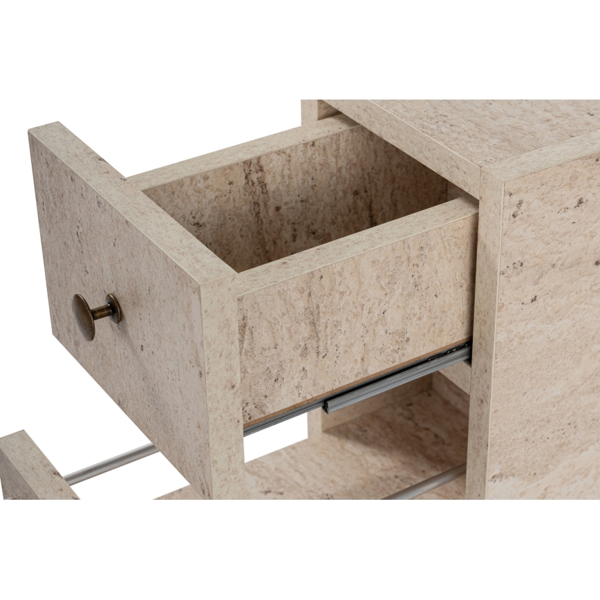 Тумба для ванної кімнати MELODY, мармуровий декор, бежевий