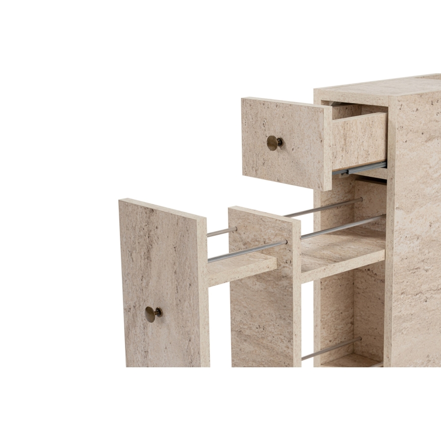 Тумба для ванної кімнати MELODY, мармуровий декор, бежевий