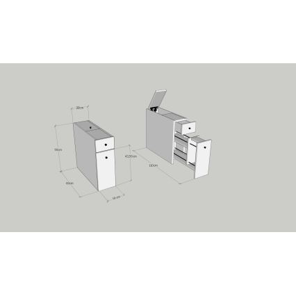 Тумба для ванної кімнати MELODY, мармуровий декор, бежевий