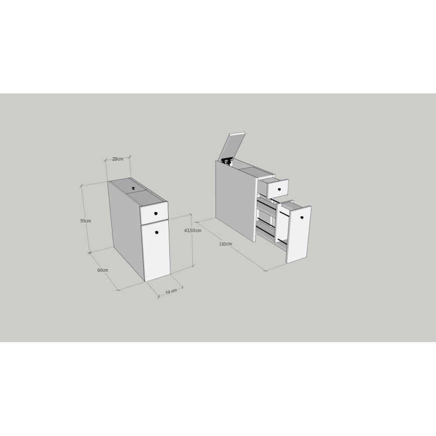 Тумба для ванної кімнати MELODY, мармуровий декор, бежевий