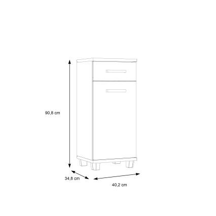 Тумба для ванної кімнати VENOM антрацит/коричневий