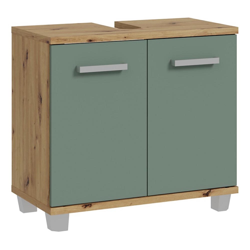 Тумба для ванної кімнати VENOM зелена/дуб Artisan