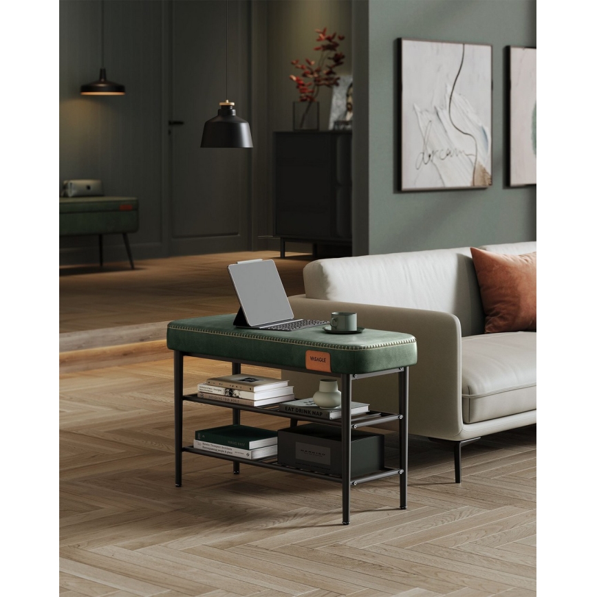 Тумба для взуття ANDOR, зелено-чорна