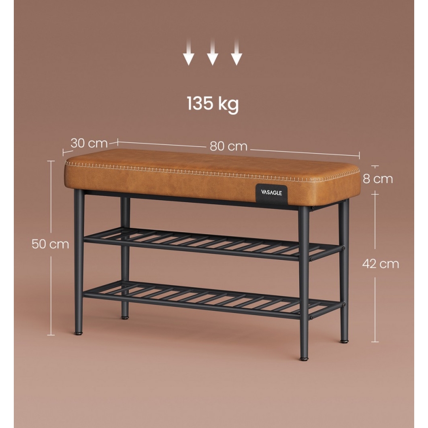 Тумба для взуття ANDOR коричнева/чорна