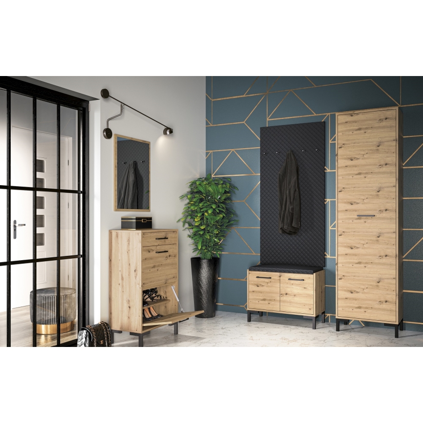 Тумба для взуття CORICA 54x70 см дуб artisan/чорний