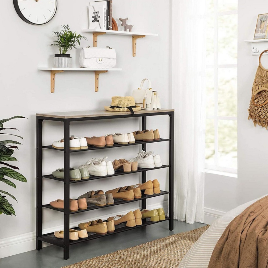 Тумба для взуття DAVOR сіра/чорна