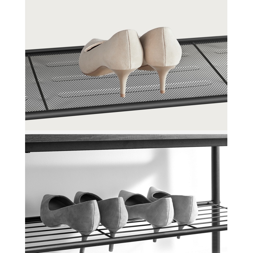 Тумба для взуття DAVOR коричнева/чорна