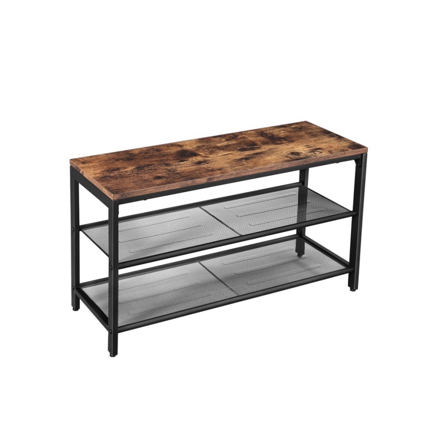 Тумба для взуття DAVOR коричнева/чорна