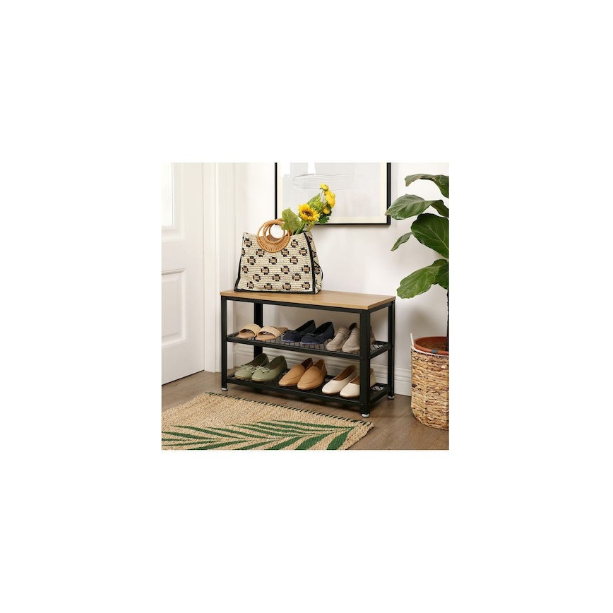 Тумба для взуття DAVOR коричнева/чорна