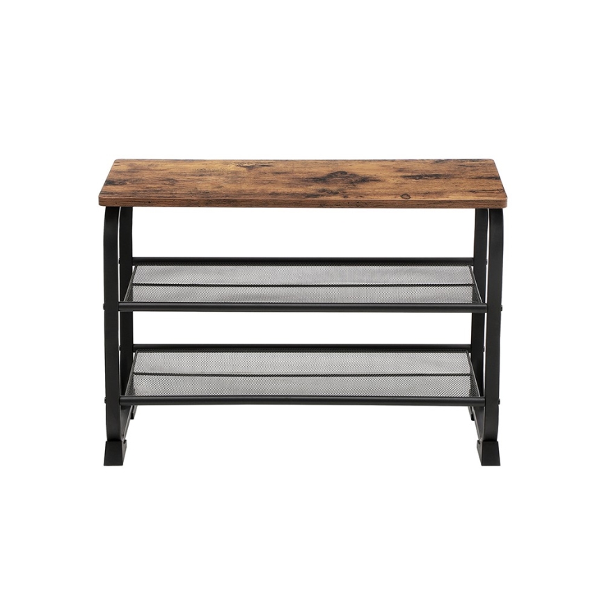 Тумба для взуття DAVOR коричнева/чорна