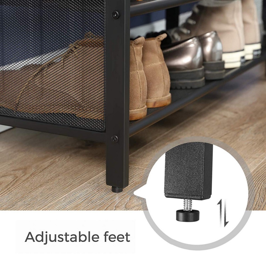 Тумба для взуття DAVOR — коричнева/чорна