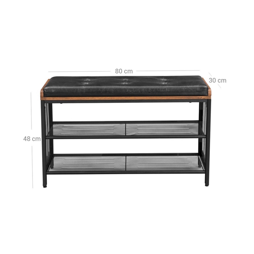 Тумба для взуття DAVOR — коричнева/чорна