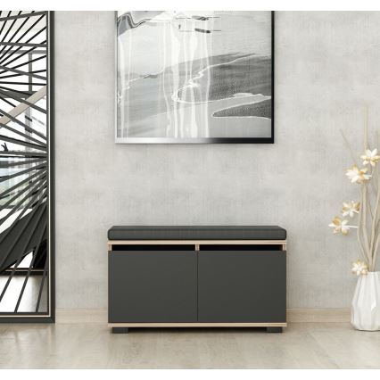 Тумба для взуття DRAGO 42x80 см чорний/горіх