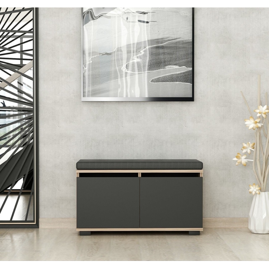 Тумба для взуття DRAGO 42x80 см чорний/горіх