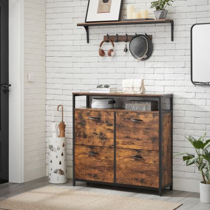 Тумба для взуття FIRA коричнева/чорна