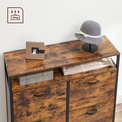 Тумба для взуття FIRA коричнева/чорна