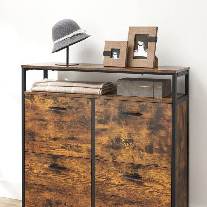 Тумба для взуття FIRA коричнева/чорна