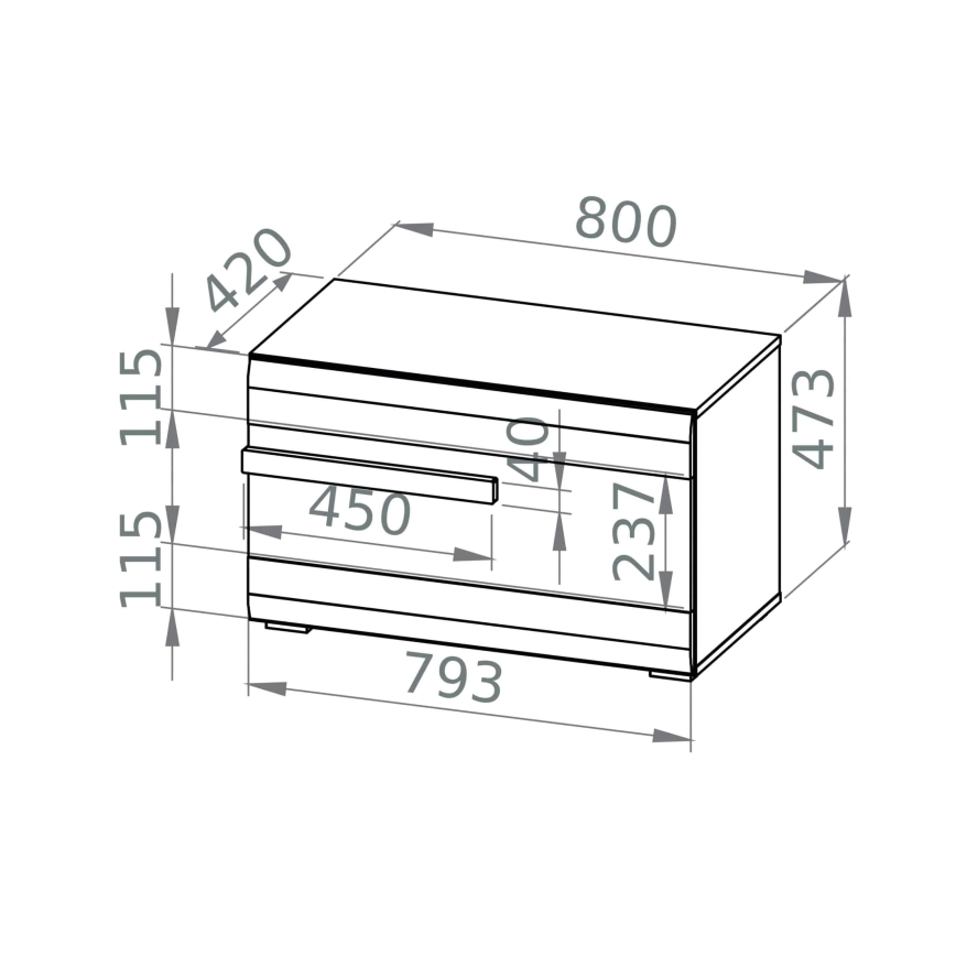 Тумба для взуття SARPA 50x80 см білий/коричневий