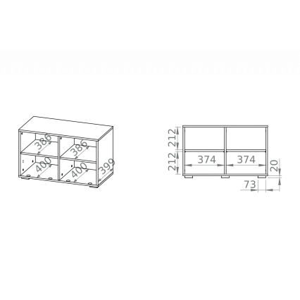 Тумба для взуття SARPA 50x80 см білий/коричневий