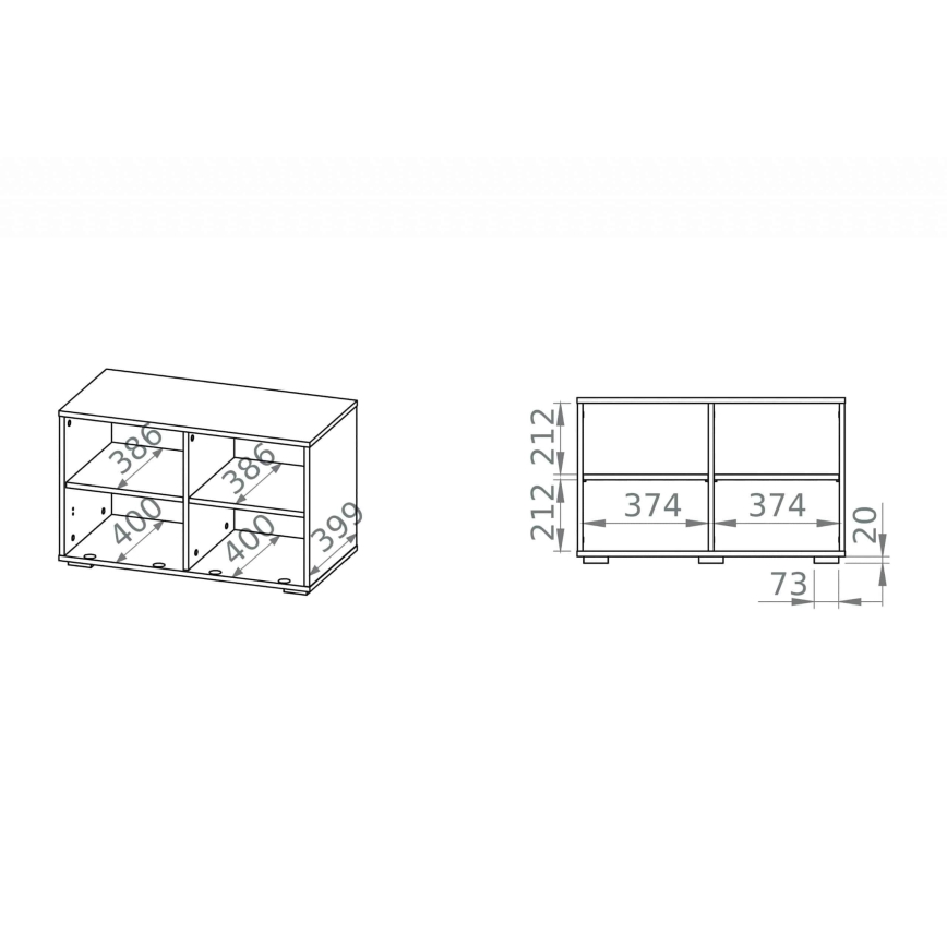 Тумба для взуття SARPA 50x80 см білий/коричневий