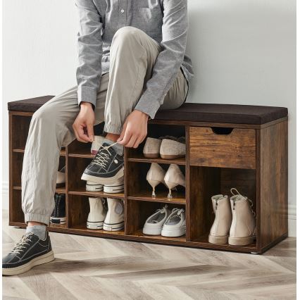 Тумба для взуття VOREN коричнева/чорна