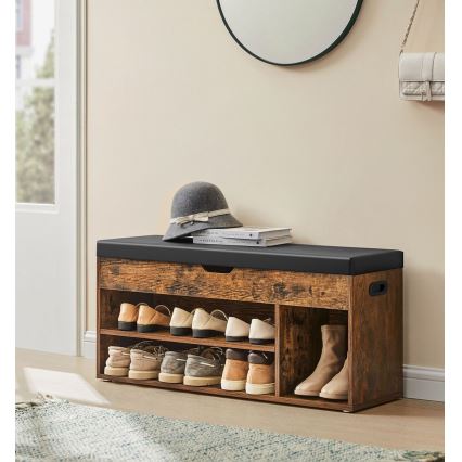 Тумба для взуття VOREN коричнева/чорна