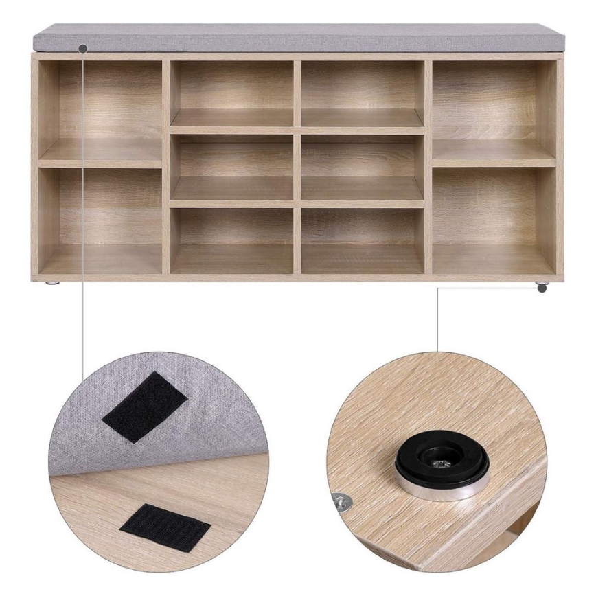 Тумба для взуття VOREN коричнева/сіра